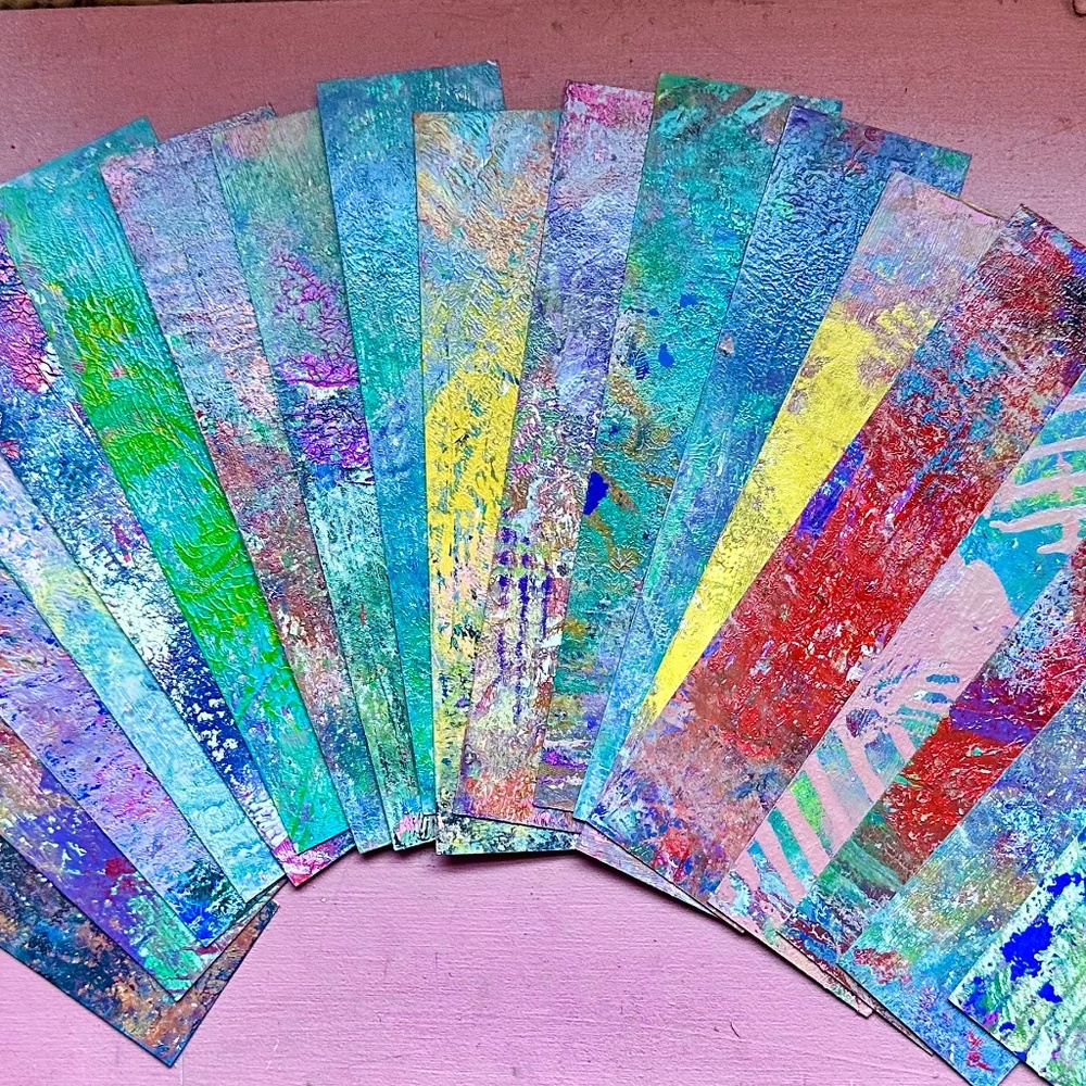 Handmade original painted abstract bookmarks